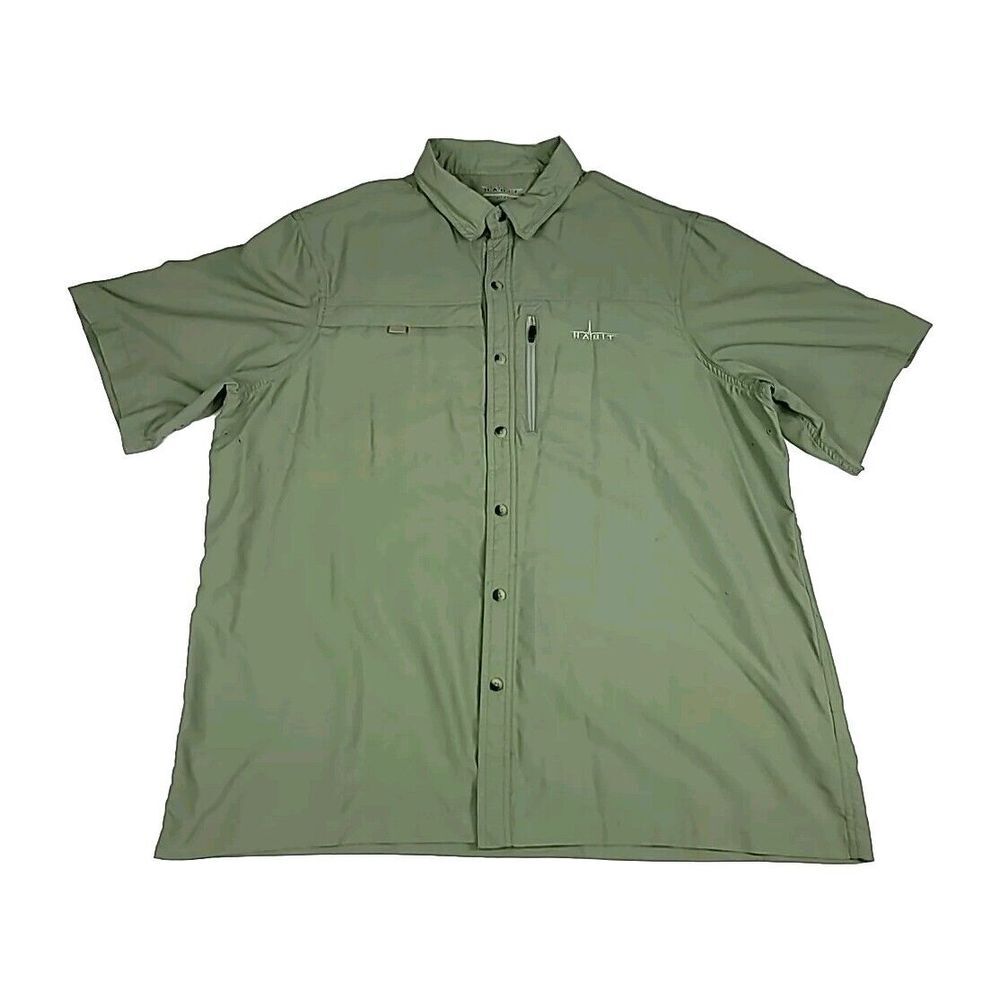 HABIT Fishing Shirt Mens XL UPF 40+ Solar Factor‎ Button Up Zip Pocket Vented
